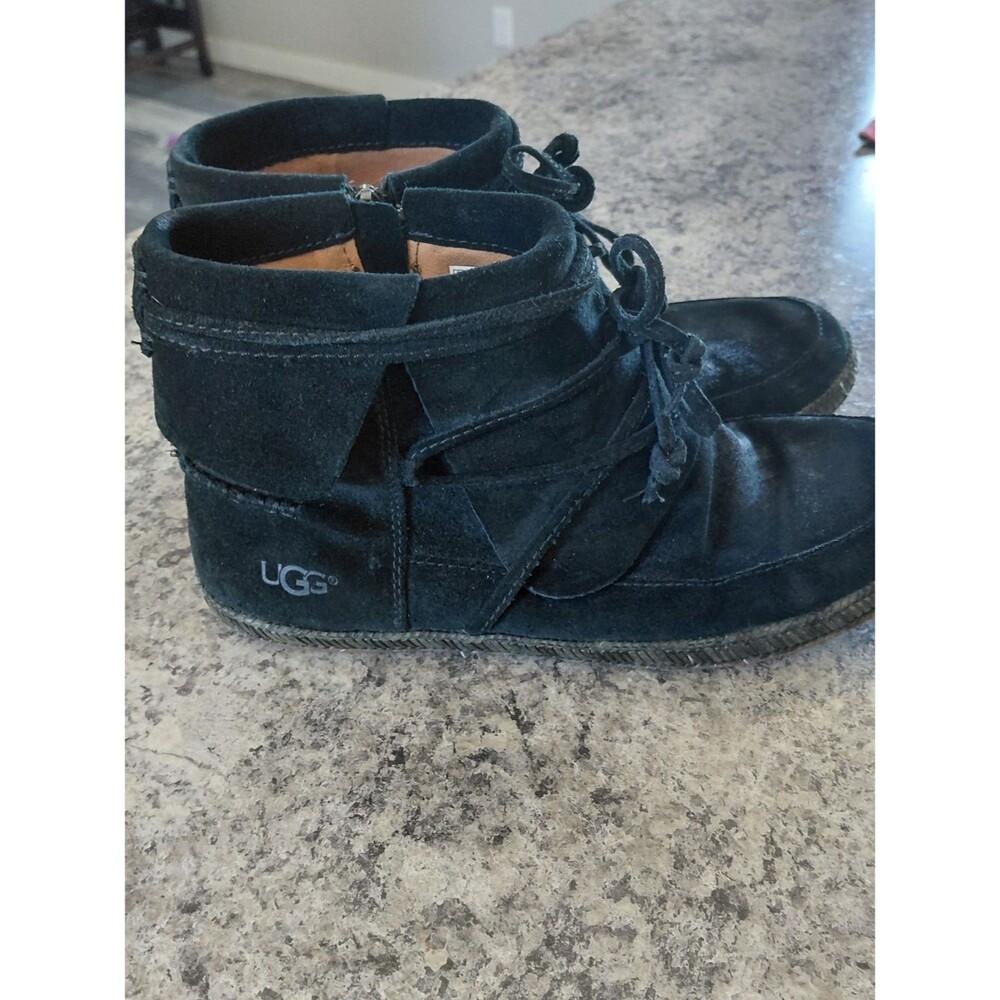 UGG Black Suede Ankle Boots - Picture 3 of 7